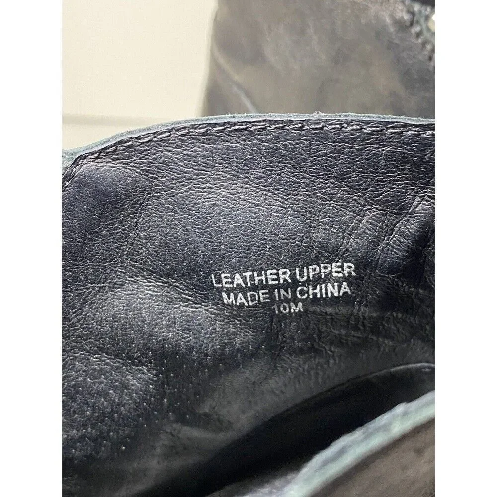 J/ Slides Sky Black Leather  Booties Fashion Sneaker Wedge Double Zip Women’s 10 - Picture 6 of 7